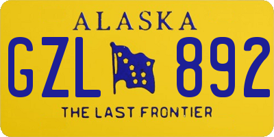 AK license plate GZL892