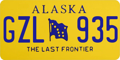 AK license plate GZL935