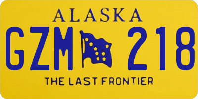 AK license plate GZM218