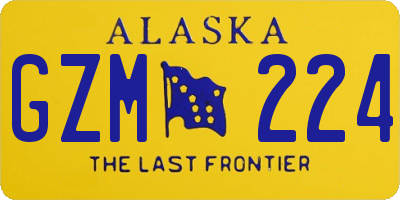 AK license plate GZM224