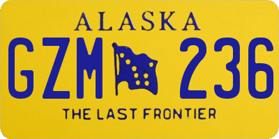 AK license plate GZM236