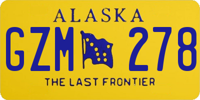 AK license plate GZM278