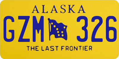AK license plate GZM326