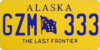 AK license plate GZM333