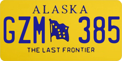 AK license plate GZM385