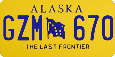AK license plate GZM670