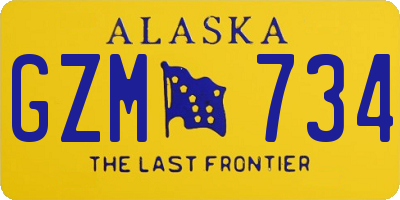 AK license plate GZM734