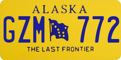 AK license plate GZM772