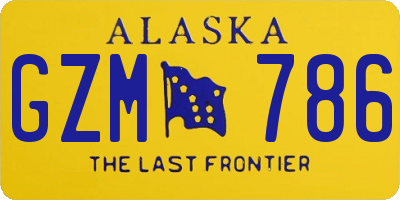 AK license plate GZM786