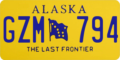 AK license plate GZM794
