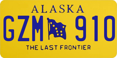 AK license plate GZM910