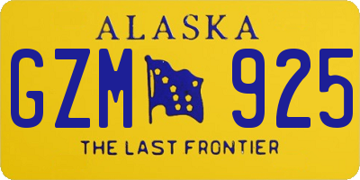 AK license plate GZM925
