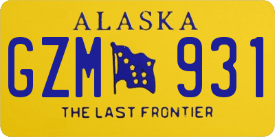 AK license plate GZM931