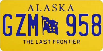 AK license plate GZM958