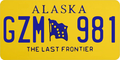 AK license plate GZM981