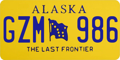 AK license plate GZM986