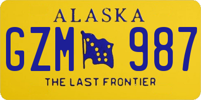 AK license plate GZM987