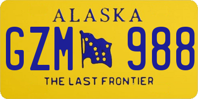 AK license plate GZM988