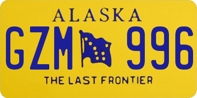 AK license plate GZM996