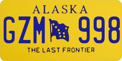 AK license plate GZM998