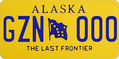 AK license plate GZN000
