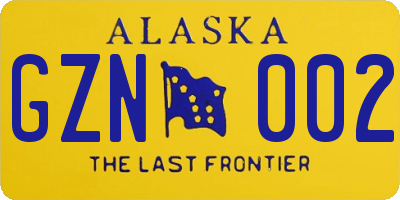 AK license plate GZN002