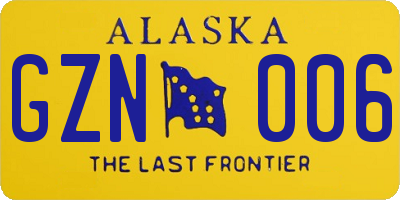 AK license plate GZN006