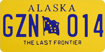 AK license plate GZN014
