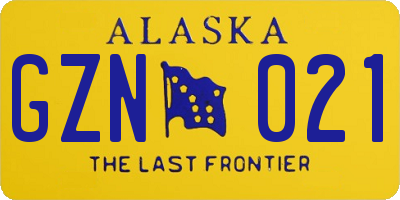 AK license plate GZN021