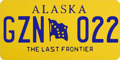 AK license plate GZN022