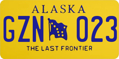 AK license plate GZN023