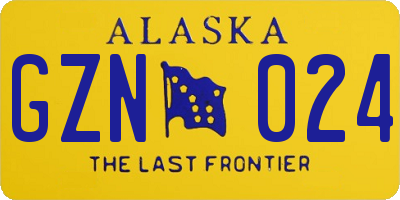 AK license plate GZN024