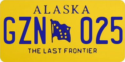 AK license plate GZN025