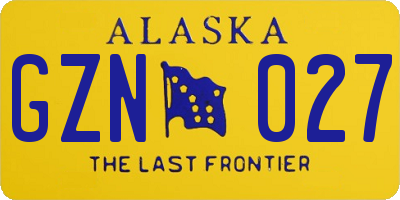 AK license plate GZN027