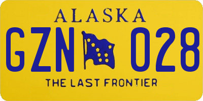 AK license plate GZN028