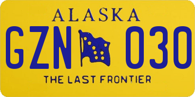 AK license plate GZN030
