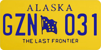 AK license plate GZN031