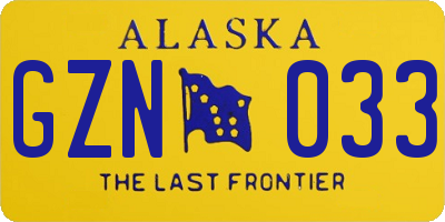 AK license plate GZN033