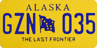 AK license plate GZN035