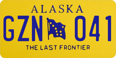 AK license plate GZN041