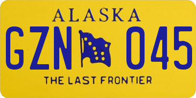 AK license plate GZN045
