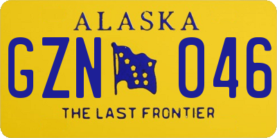 AK license plate GZN046