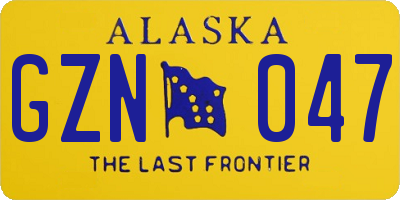 AK license plate GZN047