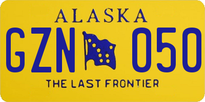 AK license plate GZN050