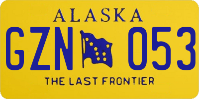AK license plate GZN053