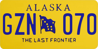 AK license plate GZN070
