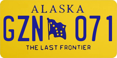AK license plate GZN071