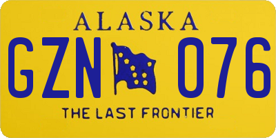 AK license plate GZN076