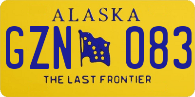 AK license plate GZN083