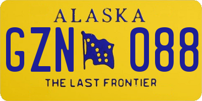 AK license plate GZN088